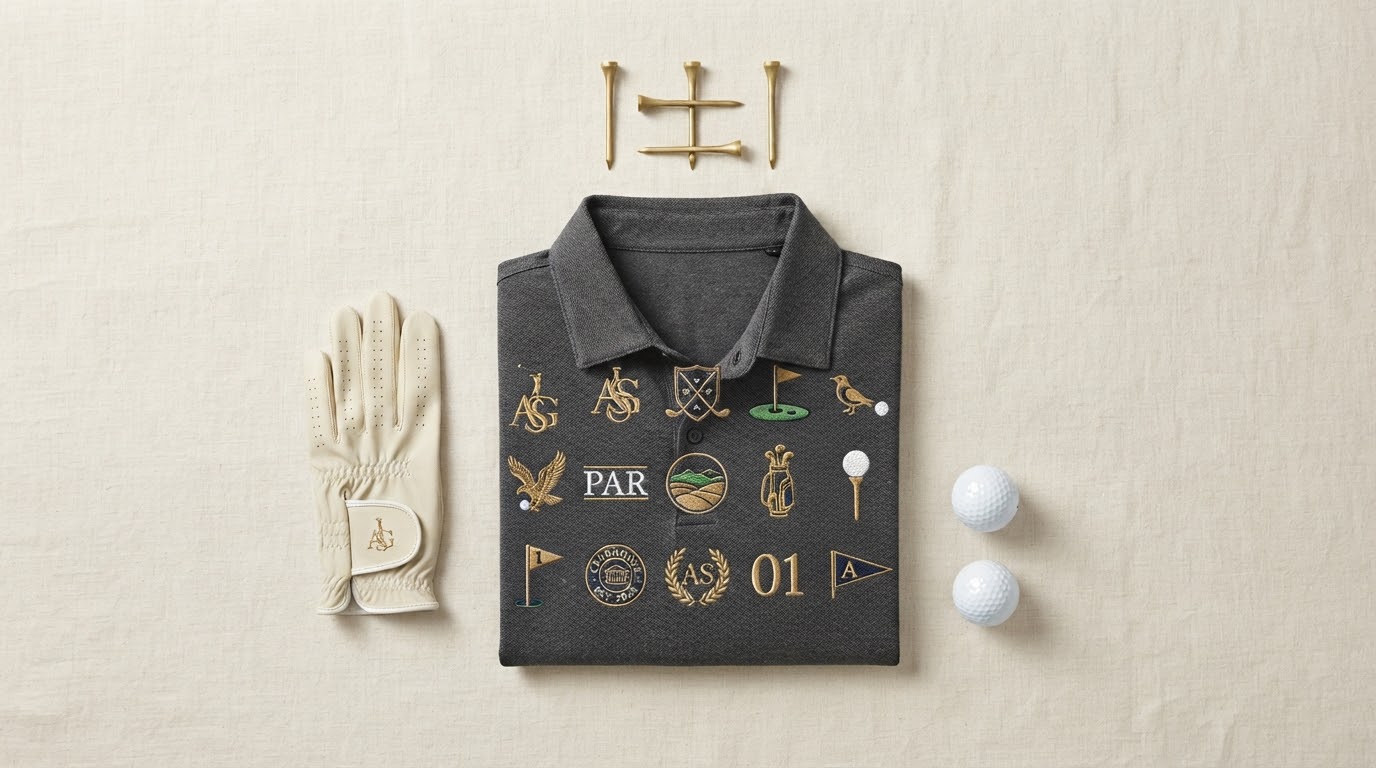 Folded Addison Simmons polo with launch emblems